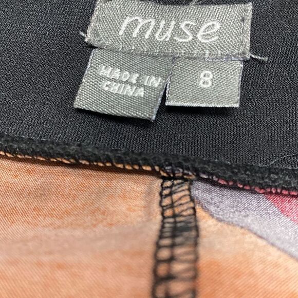 Muse Multi Color 3/4 Sleeve Dress Size 8 - Picture 5 of 6